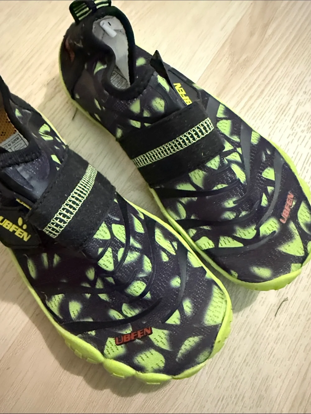 Kids' Neon Green and Black Water Shoes